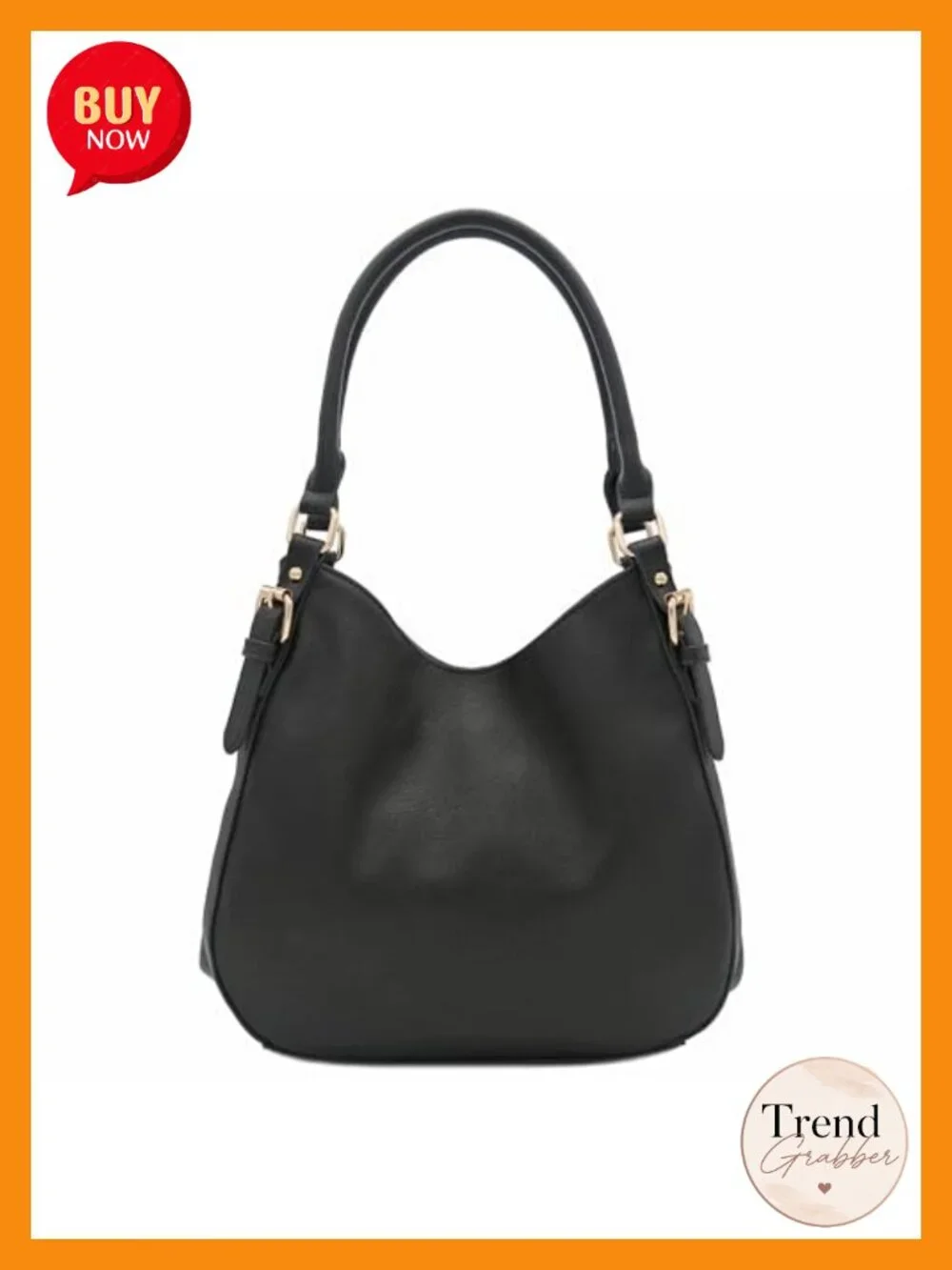 Lightweight 3 Compartment Faux Leather Hobo Bag Top Handle Shoulder Bag